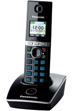 Panasonic KX-TG8051 RU-B, беспроводной DECT телефон (черный) с цветным экраном и резервным питанием