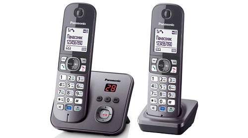 Panasonic KX-TG6822 RU-M, оптимальный радиотелефон, автоответчик, 2 радиотрубки, резервное питание