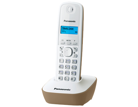 Panasonic KX-TG1611 RU-J, недорогой радиотелефон DECT (бежевый) с русским меню