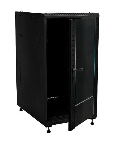 25U шкаф напольный 800x600 стекло черный (B256080BWTWOF)