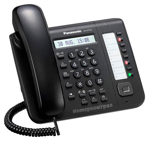 Panasonic KX-DT521RU-B системный телефон (черный) 1-строчный, 8 кнопок