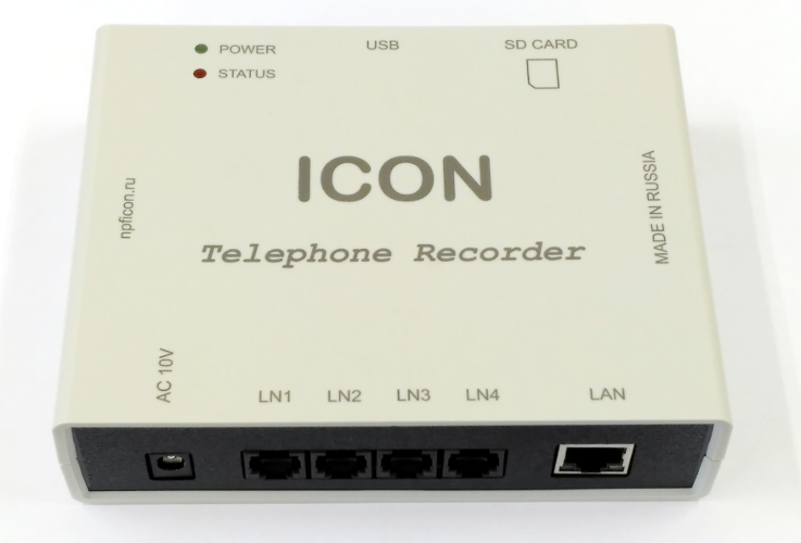 TR4NS 4-канальное сетевое устройство записи телефонных разговоров Icon, USB