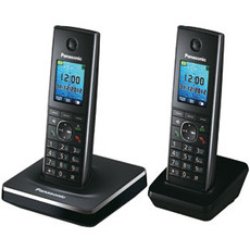 Panasonic KX-TG8552 RU-B, стильный DECT телефон с двумя радиотрубками и резервным питанием