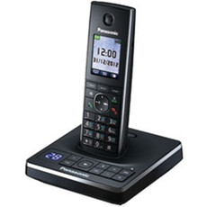 Panasonic KX-TG8561 RU-B, стильный DECT телефон (черный) с автоответчиком и резервным питанием