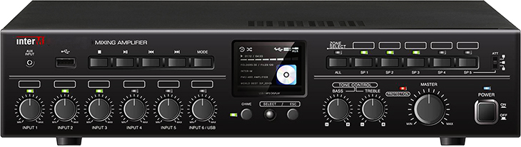 PMU-60N цифровой 60 Вт микшер-усилитель Inter-M, 5 зон, USB, Ethernet