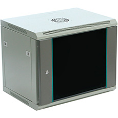 9U настенный шкаф 450x600 стекло серый (C096045GWT)