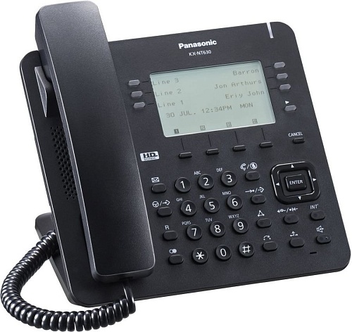 Panasonic KX-NT630RU-B IP-телефон (черный) 6-строчный экран, 24 кнопки динамической маркировки