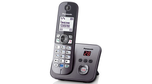Panasonic KX-TG6821RU-M, оптимальный радиотелефон (серый) с автоответчиком и резервным питанием