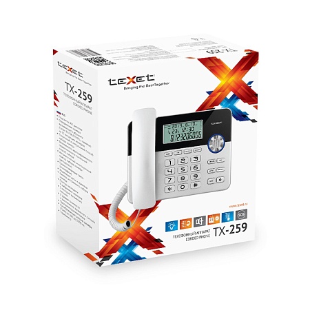 Texet TX-259 cтильный многофункциональный телефон