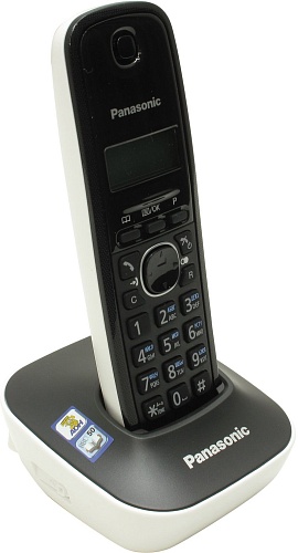Panasonic KX-TG1611 RU-W, недорогой радиотелефон DECT (белый) с русским меню