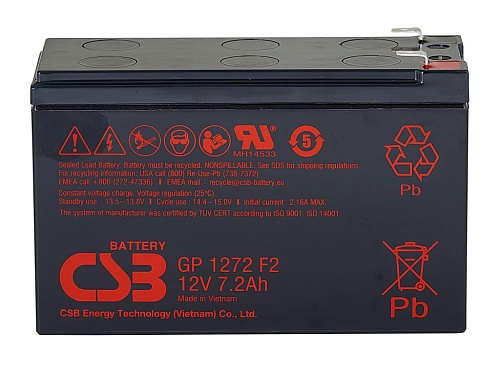 GP 1272 аккумулятор CSB 12V 7.2Ah (1/2 аналога RBC123)