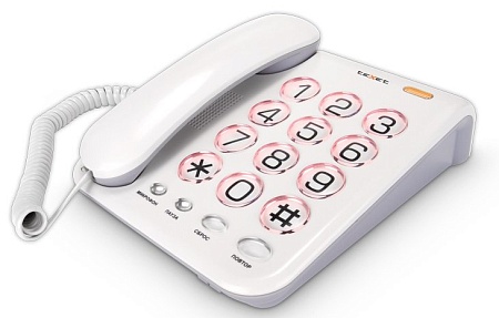 Texet TX-262 телефон с большими кнопками, светлый
