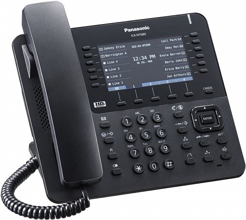 Panasonic KX-NT680RU-B IP-телефон (черный) большой цветной экран, 48 динамических кнопок