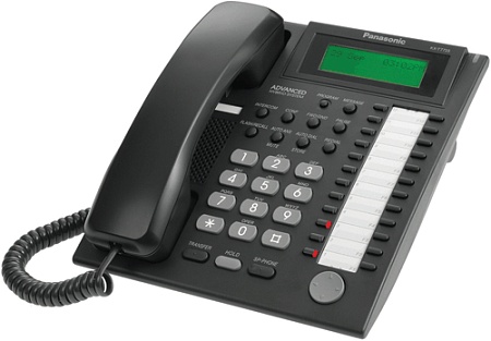 Panasonic KX-T7735RU-B системный телефон (черный) 3 строки, 24 кнопки