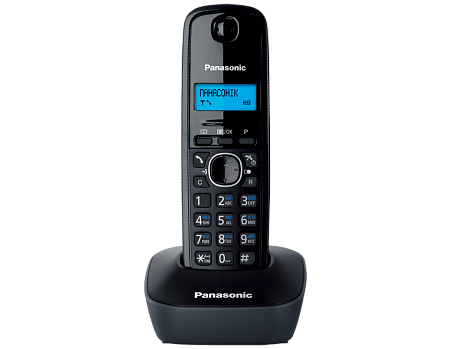 Panasonic KX-TG1611 RU-H, недорогой радиотелефон DECT (серый) с русским меню