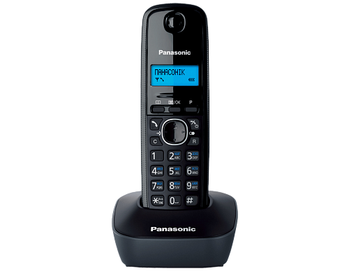 Panasonic KX-TG1611 RU-H, недорогой радиотелефон DECT (серый) с русским меню