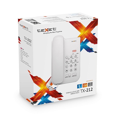 Texet TX-212 простой и удобный телефон, белый