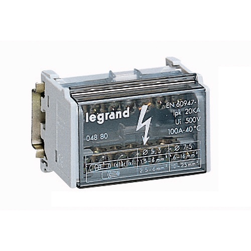 Legrand 004880 Модульный распределительный блок 2П 100A 7 подключений