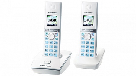 Panasonic KX-TG8052RU-W, телефон DECT (белый), цветной экран, 2 радиотрубки, резервное питание